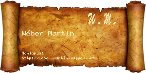 Wéber Martin névjegykártya